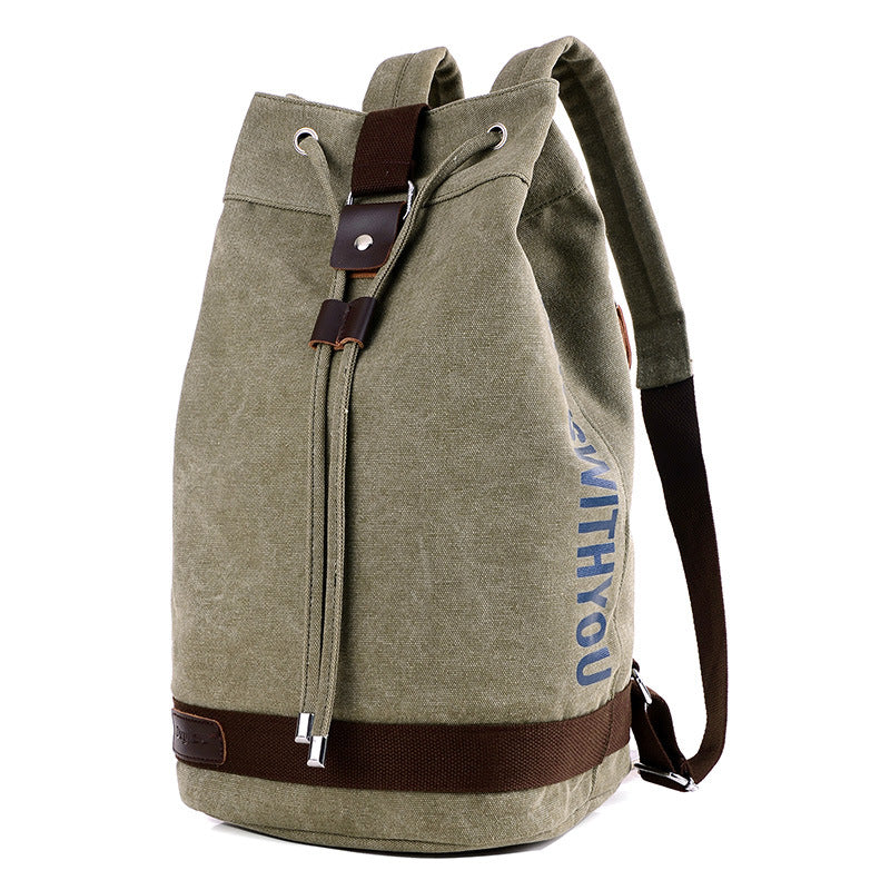 Multifunctional Canvas Drawstring Bucket Backpack - Large Capacity for Everyday Use