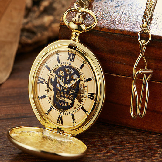 Skull Pocket Watch Hollow Flip Retro Mechanical