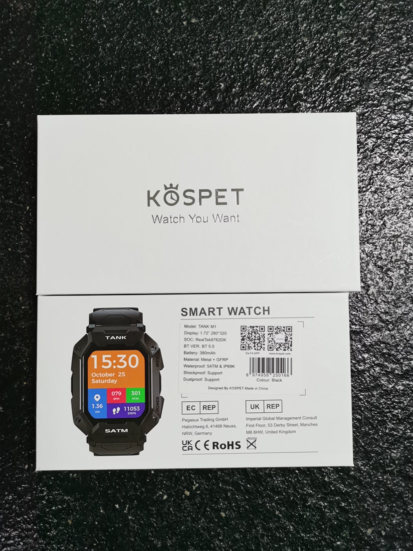 Outdoor Smart Watch 5Atm Ip69K Waterproof Bluetooth