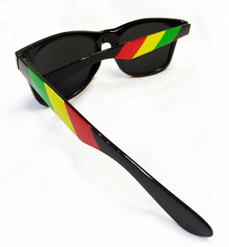 Colorful Striped Pilot Sunglasses With Black Lenses