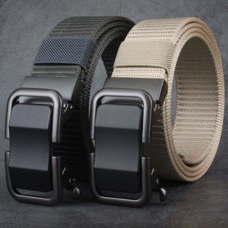 Belt Men's Automatic Buckle Men's Toothless Nylon Canvas Belt