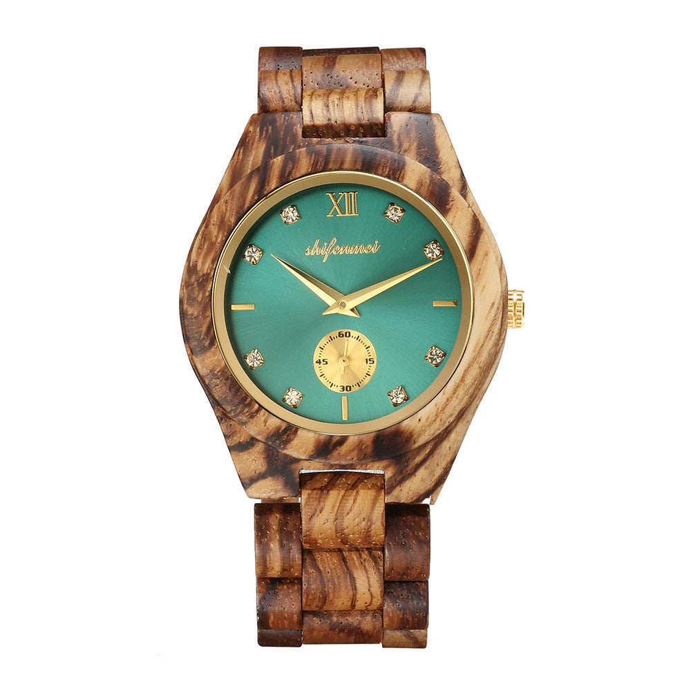 Men's Simple Personality Creative Red Sandalwood Strap Quartz Movement Watch