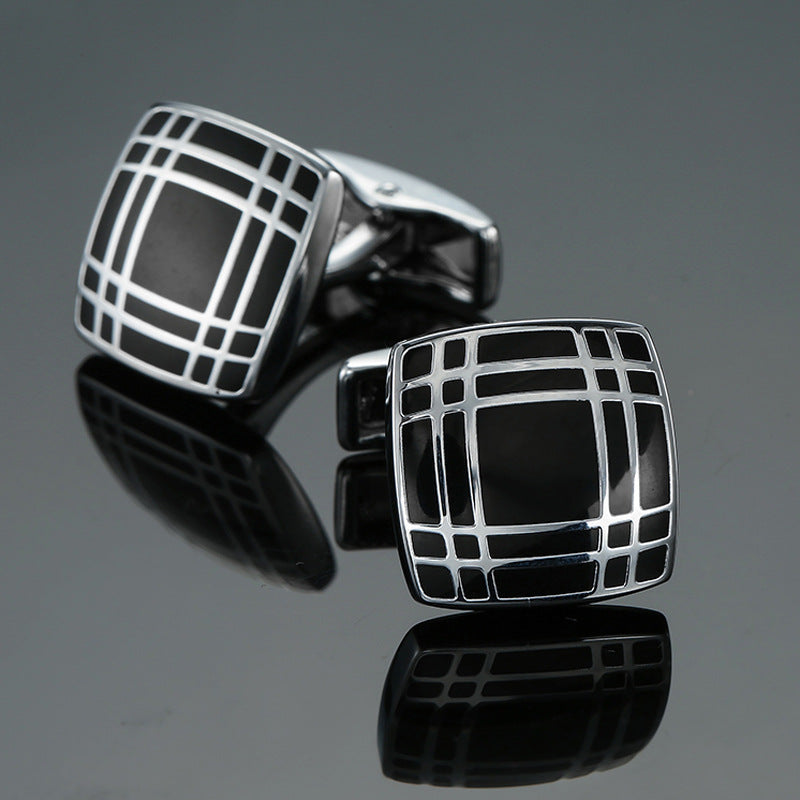 Men's Enamel Craft Vintage Pattern Series Cube Cufflinks