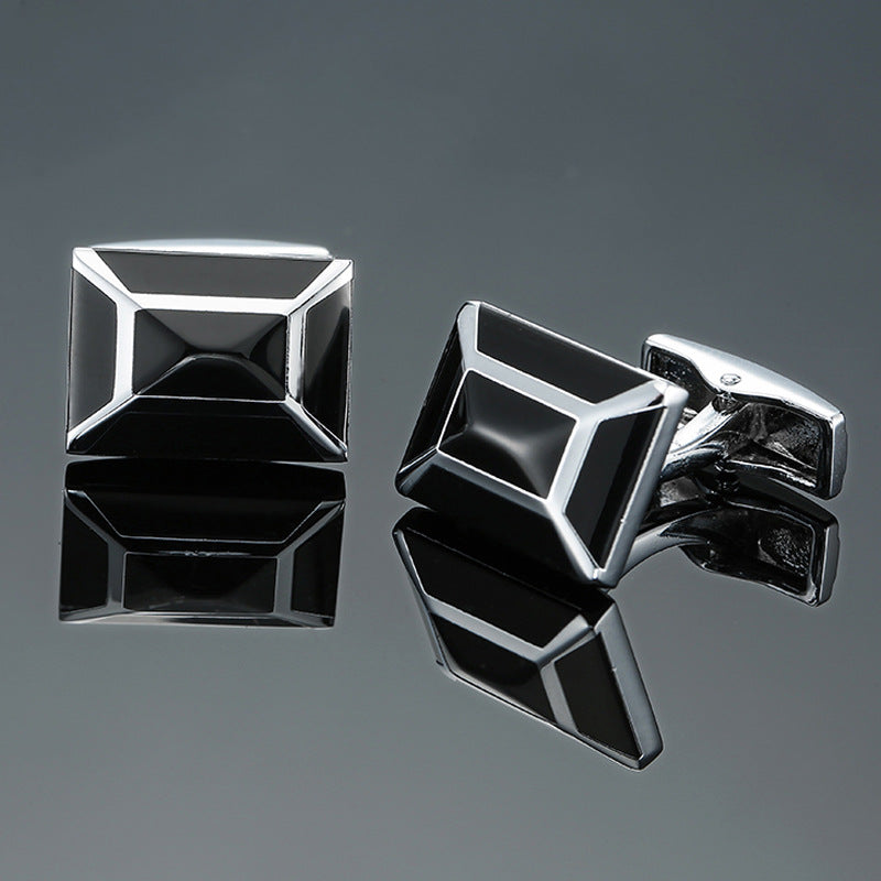 Men's Enamel Craft Vintage Pattern Series Cube Cufflinks