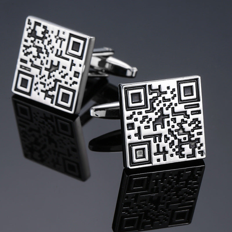 Men's Enamel Craft Vintage Pattern Series Cube Cufflinks