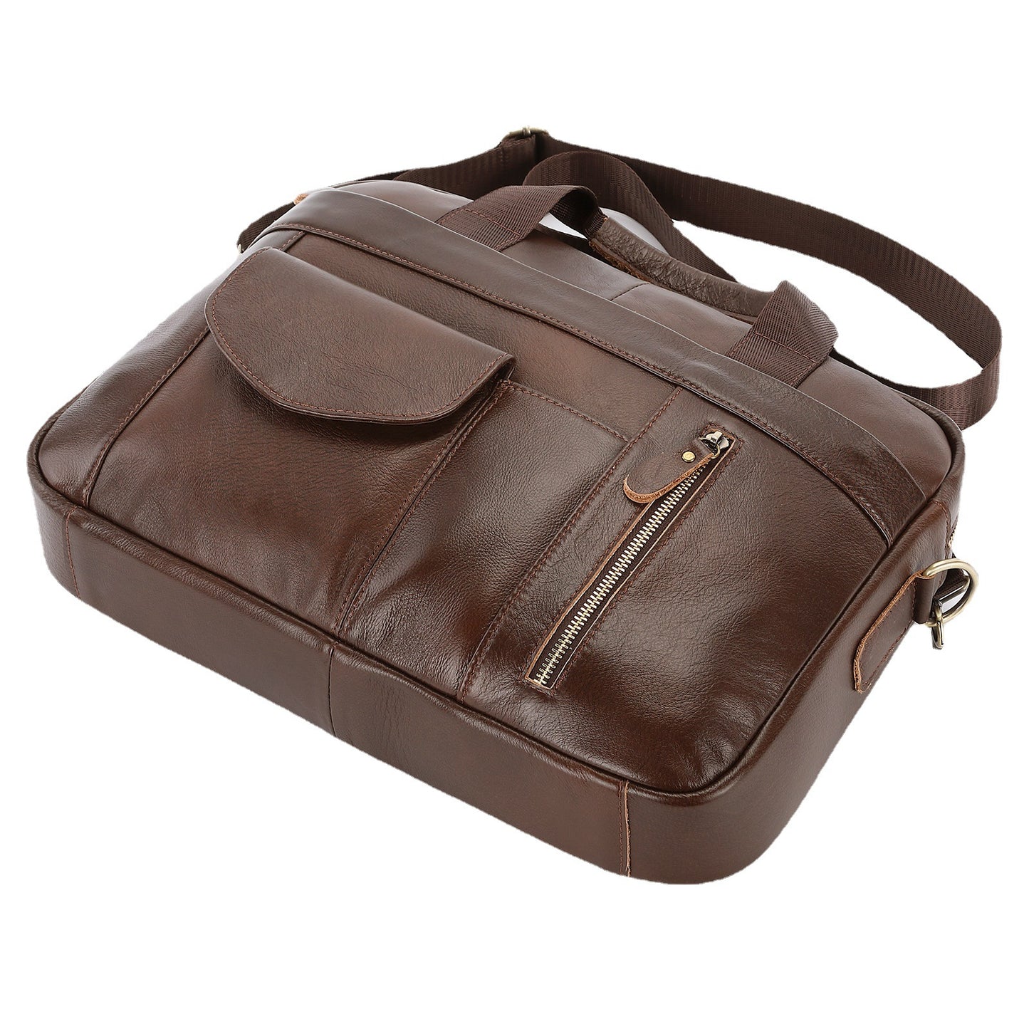 Men's Portable One-Shoulder Cross-Body Briefcase