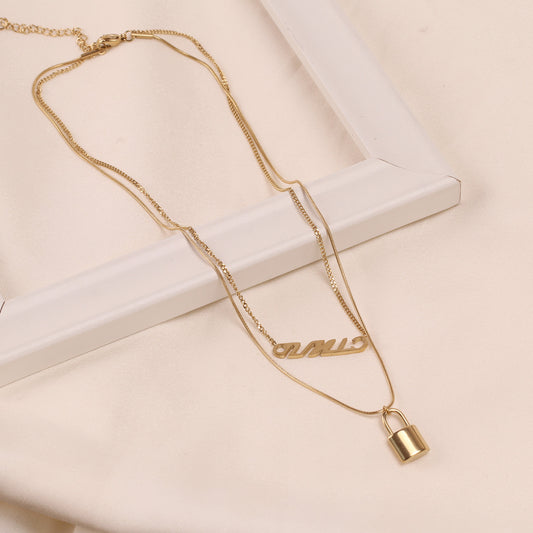 Net Celebrity Niche Plated 14K Clavicle Chain