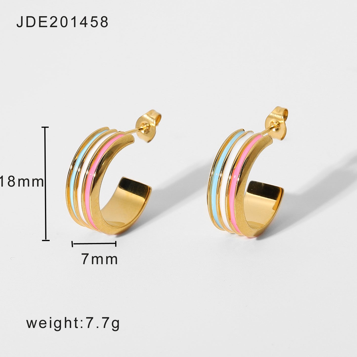 European And American Internet Celebrity Popular Earrings 18K Gold-Plated Stainless Steel