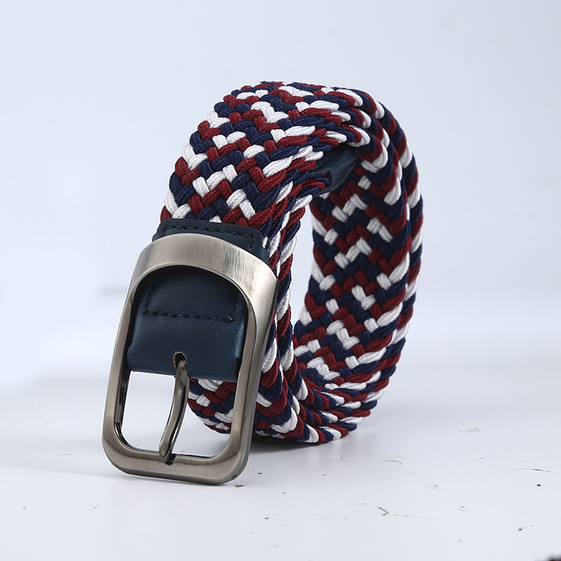 Men's Woven Canvas Outdoor Alloy All-Match Elastic Belt