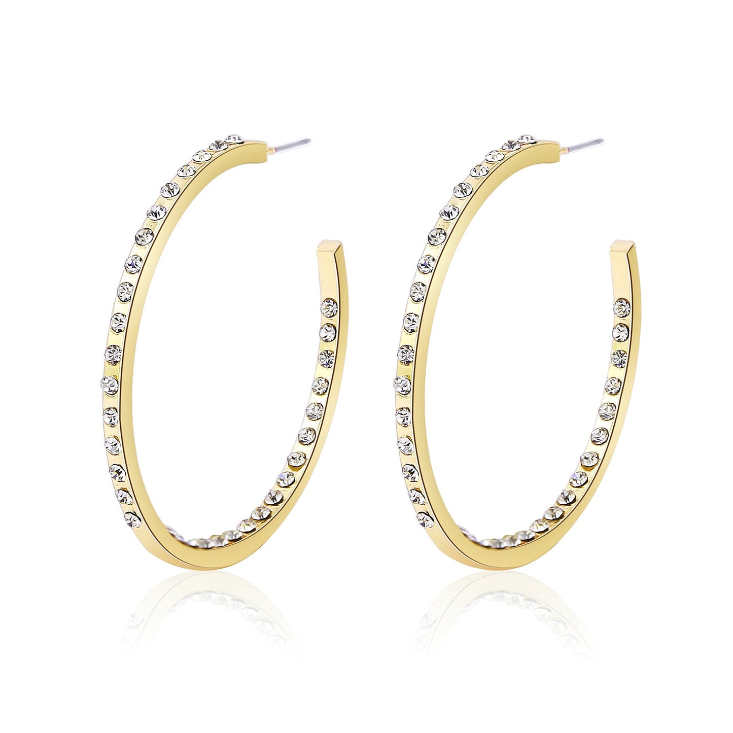 Premium Round Gold-Plated C-Shaped Earrings