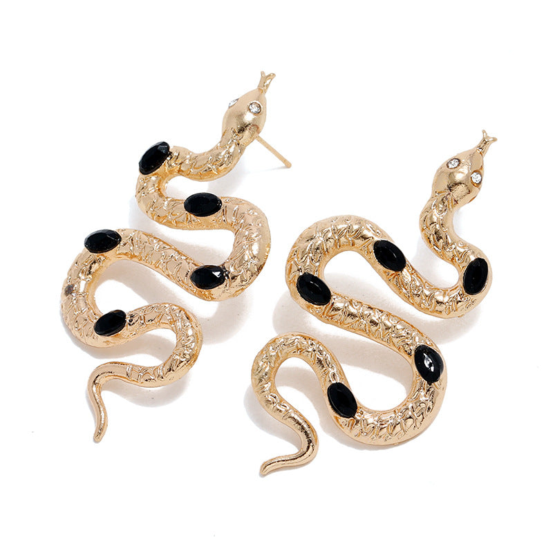 Simple Diamond Eyes Snake Earrings Women