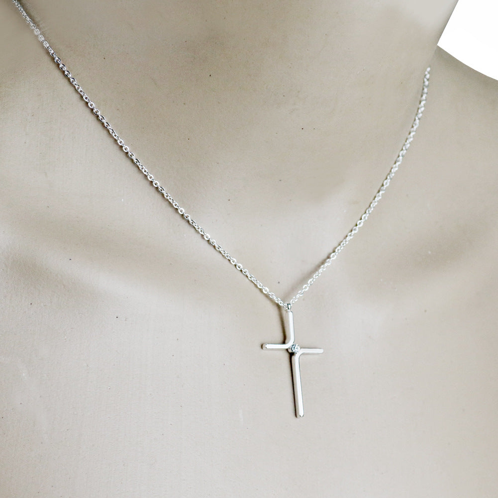 Cross Pendant Hot Simple Necklace Titanium Steel Plating