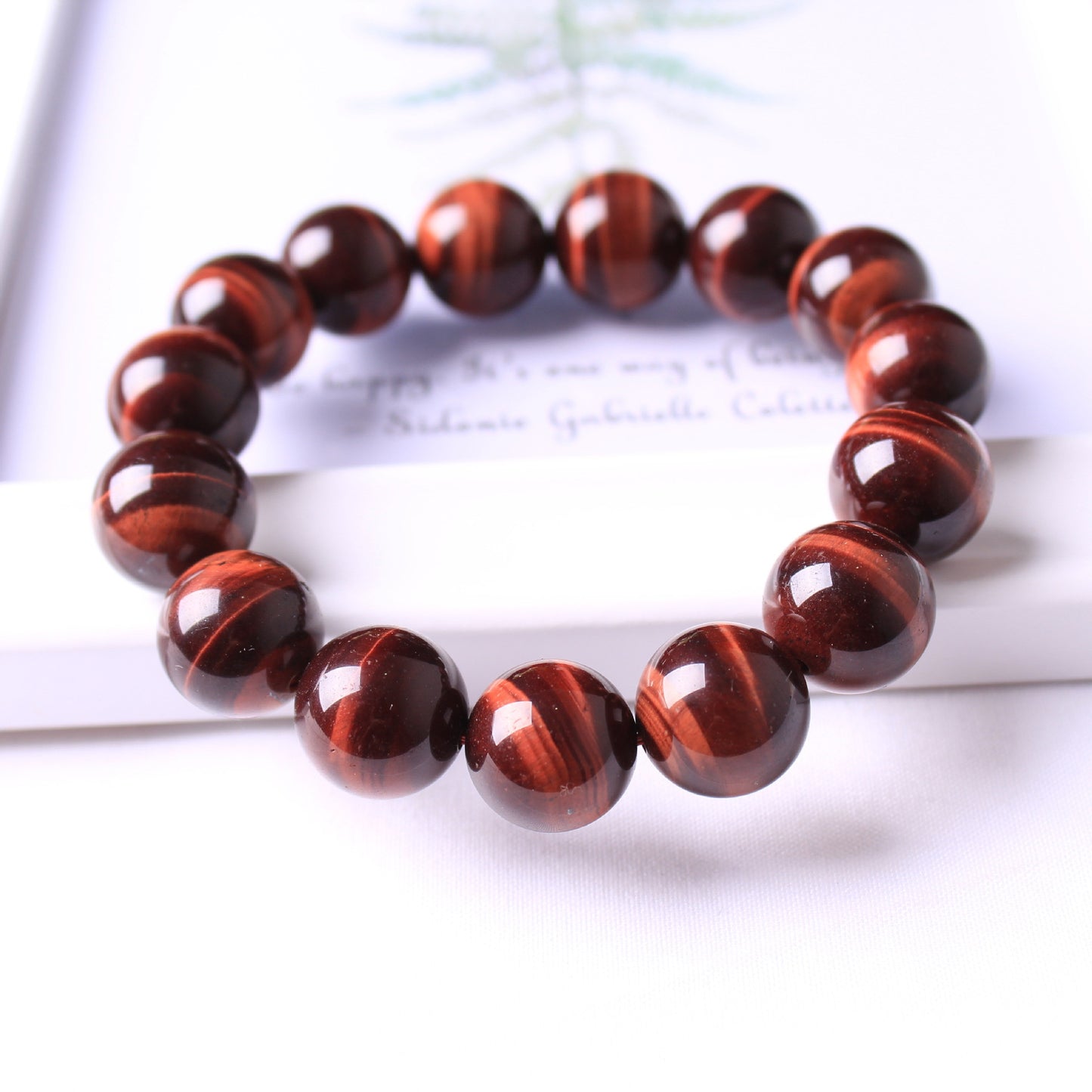 Natural Red Tiger Eye Gemstone Single Circle Bracelet For Men