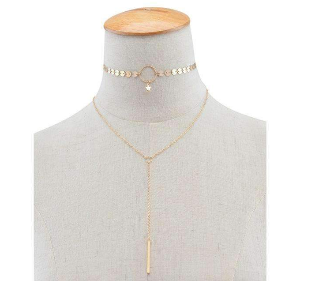 Star Goddess Duo Layering Choker Necklace