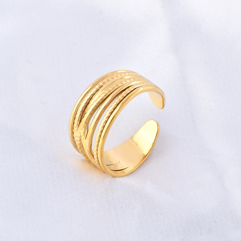 Internet Celebrity European And American Elegant French Retro Minority Design Irregular Ring