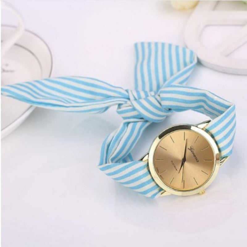 Trendy Fashion Personality Non-Buckle Hand Tie Flower Band Watch