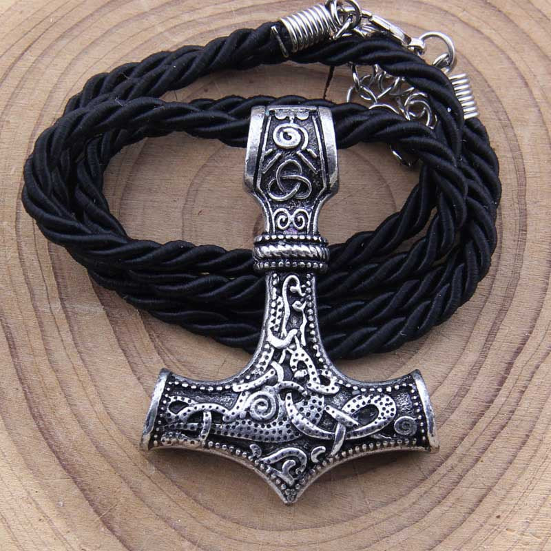 Thor’s Hammer Mjolnir Pendant in Gold-Plated Steel - A Symbol of Strength and Courage