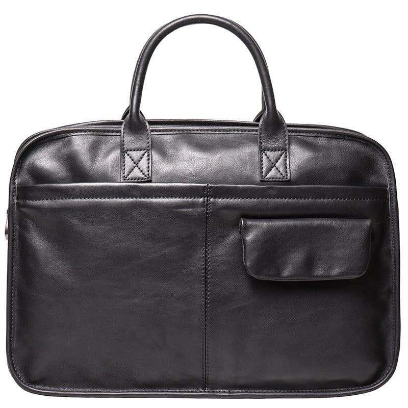 Men's Leather One Shoulder Crossbody Large Capacity Portable Briefcase