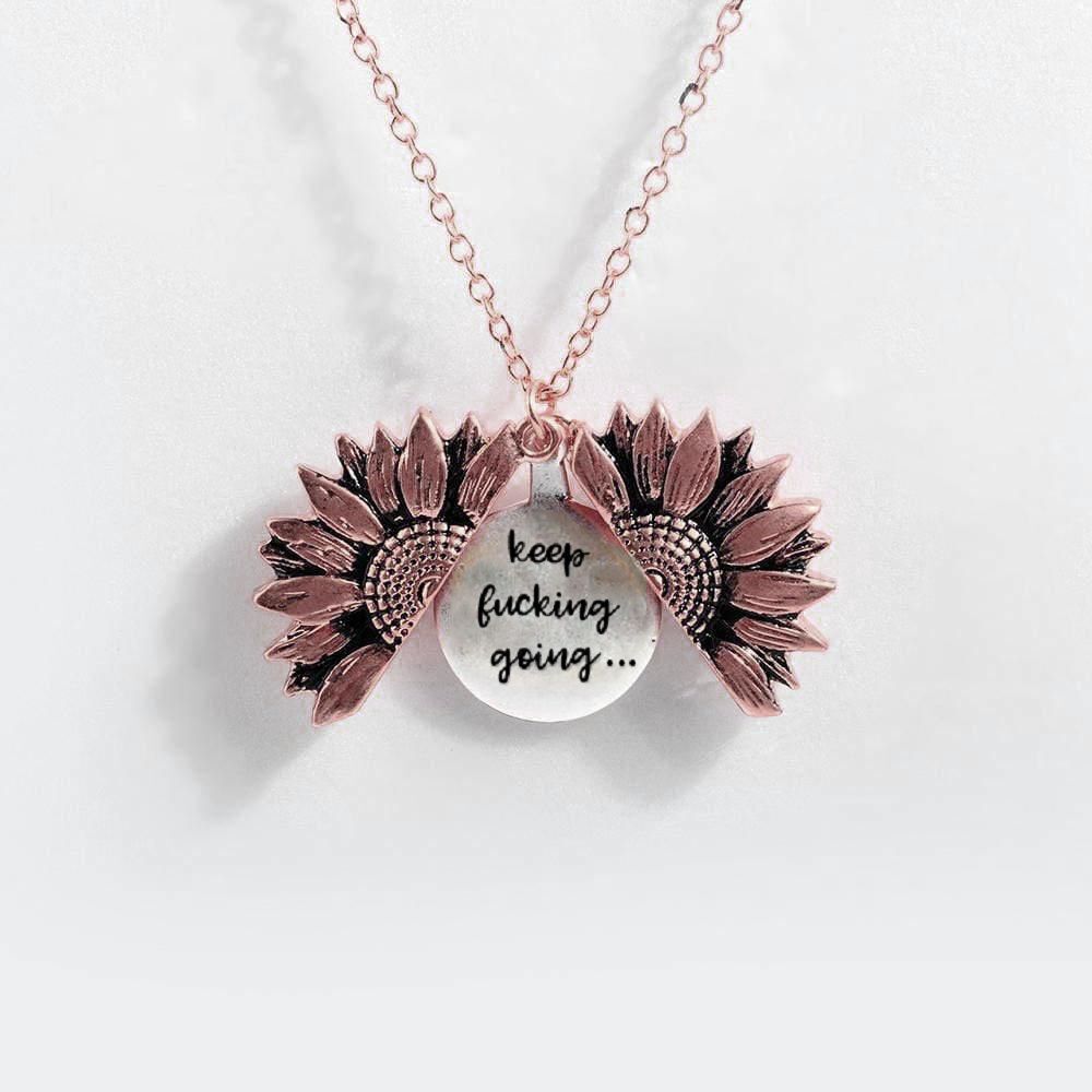 Sunflower Double-Layer Lettering Necklace