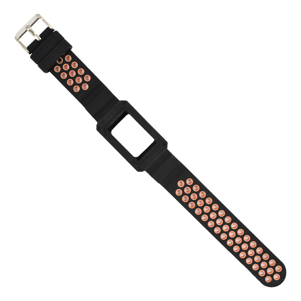 Two-Coloured One-Piece Silicone Casual Sports Watch Silicone Strap