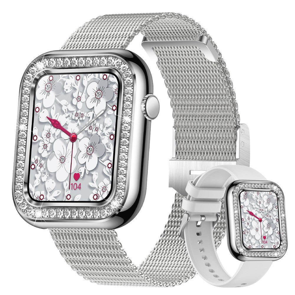 Hot Square Fashion Women Smart Wristwatch Diamond Waterproof