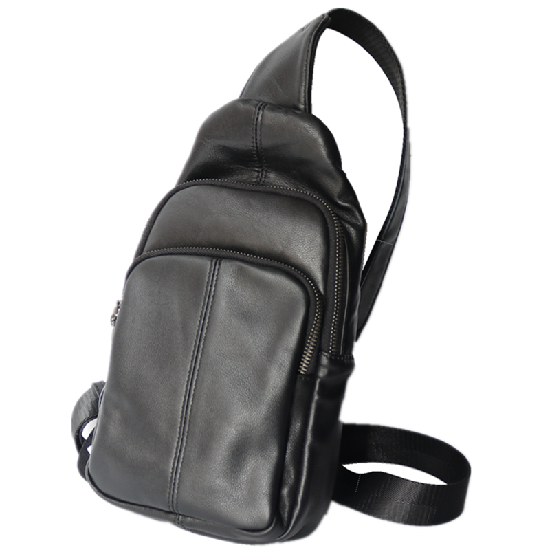 Men's Sports Cross-Body Bag Top Layer Cowhide Business Backpack