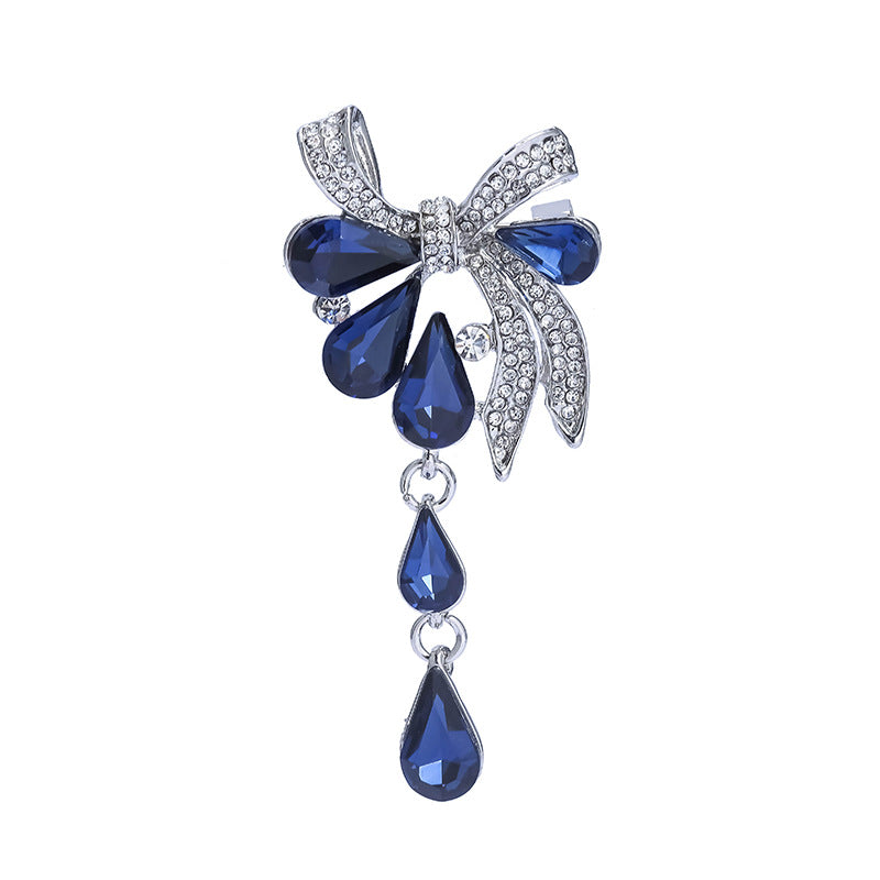 Blue Bowknot Crystal Broochantique Pin