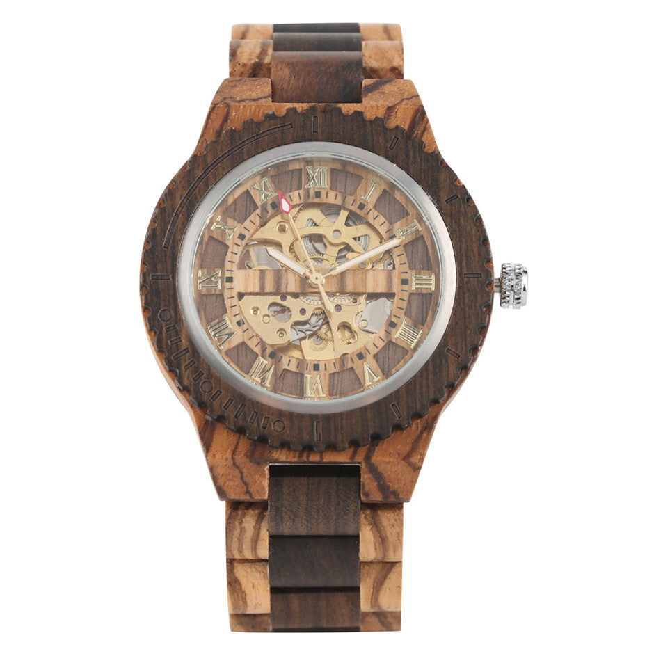 Bamboo Wood Automatic Mechanical Watch Creative Gear