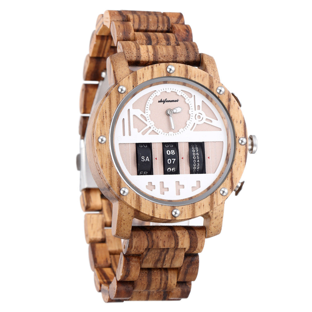 Multi Functional Mechanical Men's Wooden Watch