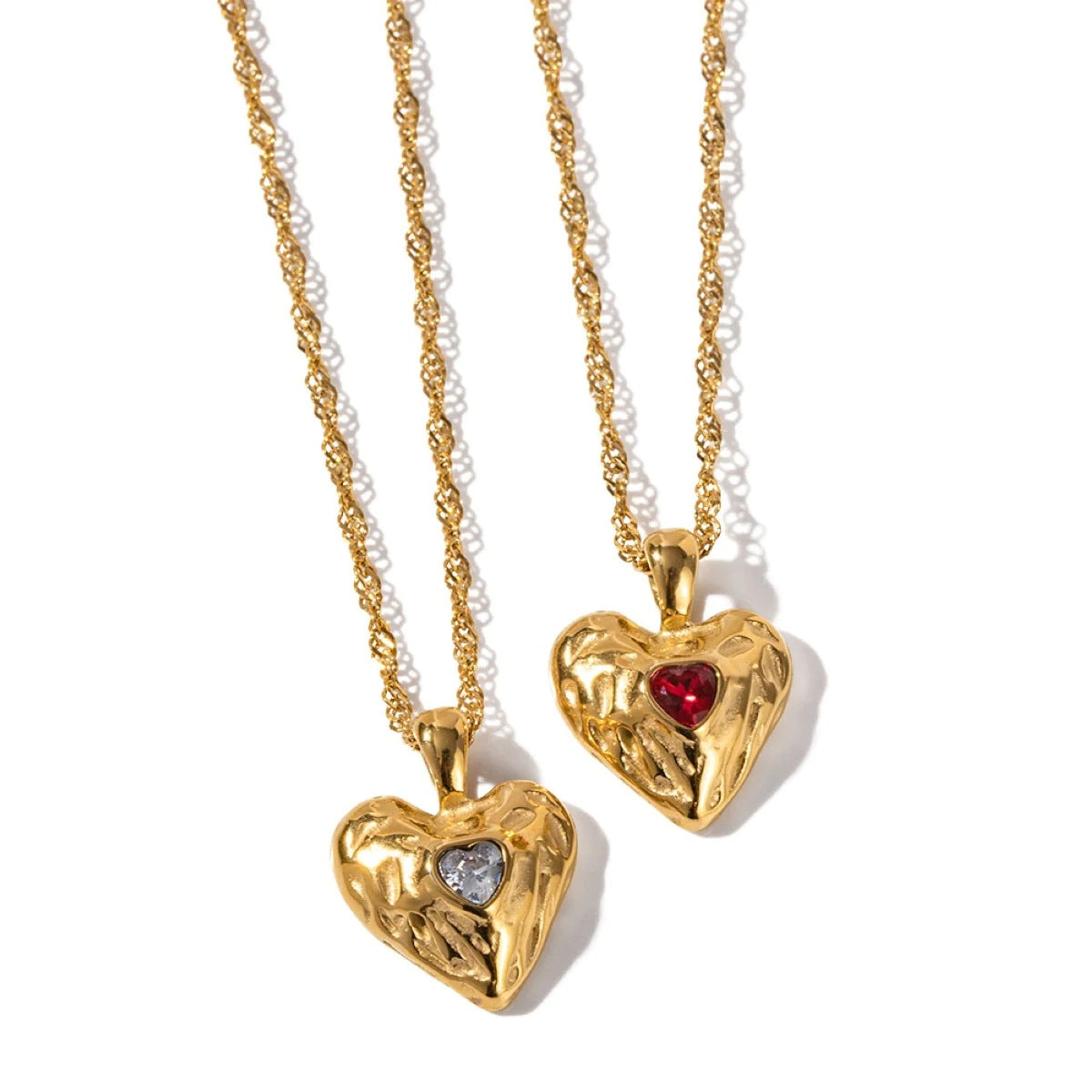 Alloy Heart-Shaped Necklace With Diamond Fashion Ins Style Necklace Love Valentine'S Day