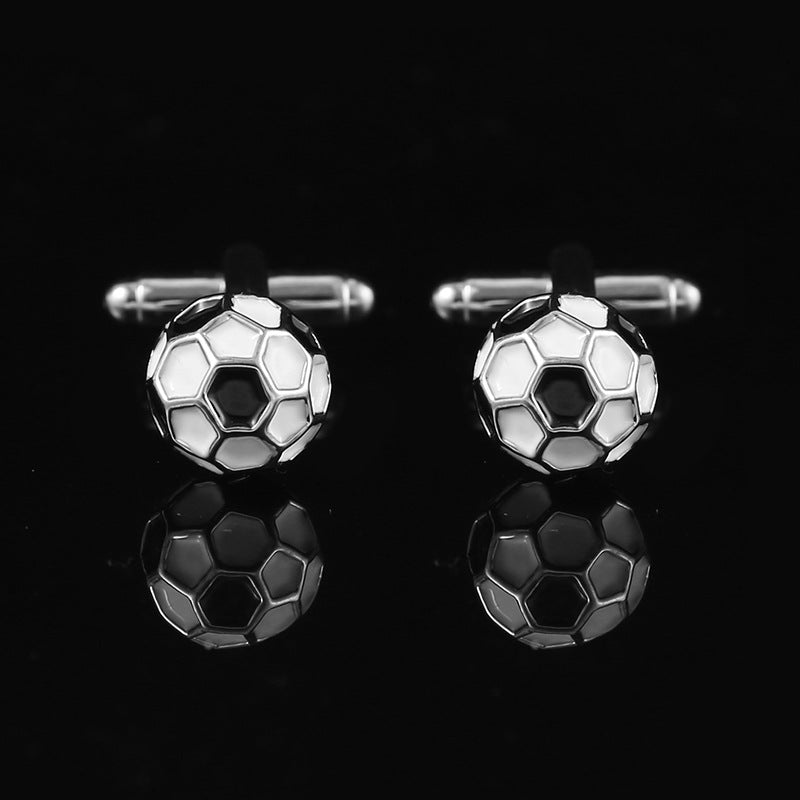 Titanium Steel Hollow Football Cufflink