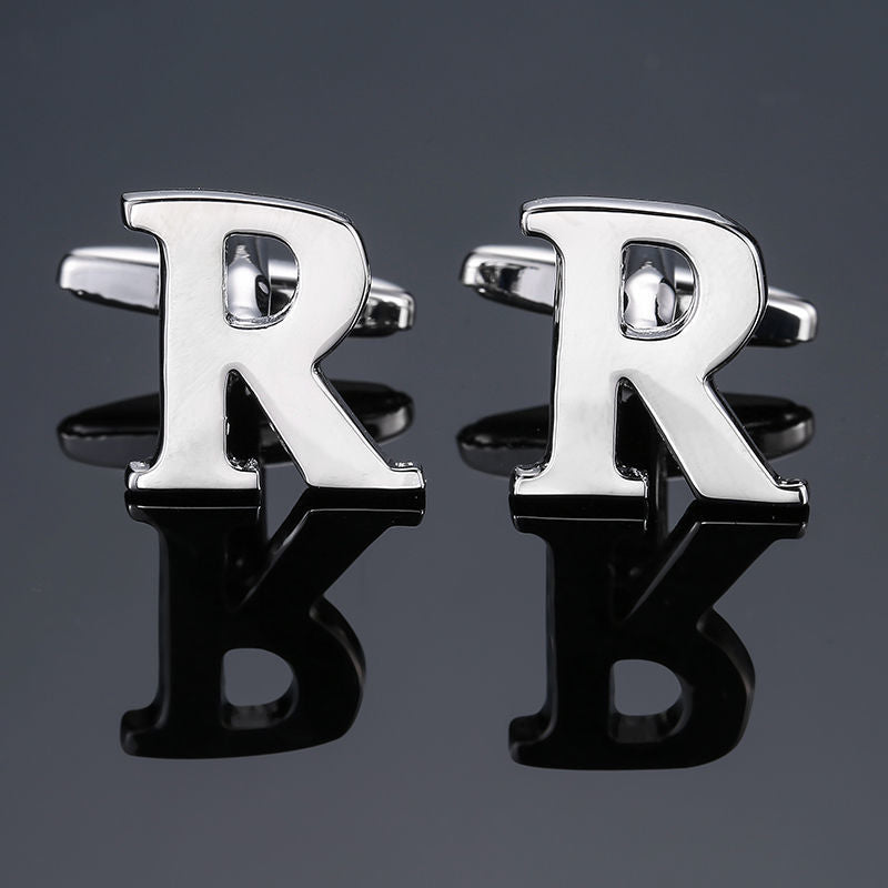 Men's French English Letter Cufflinks