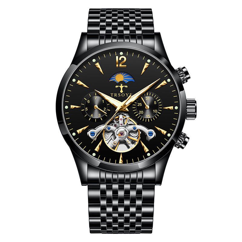 Men's Tourbillon Luminous Waterproof Hollow Out Mechanical Watch