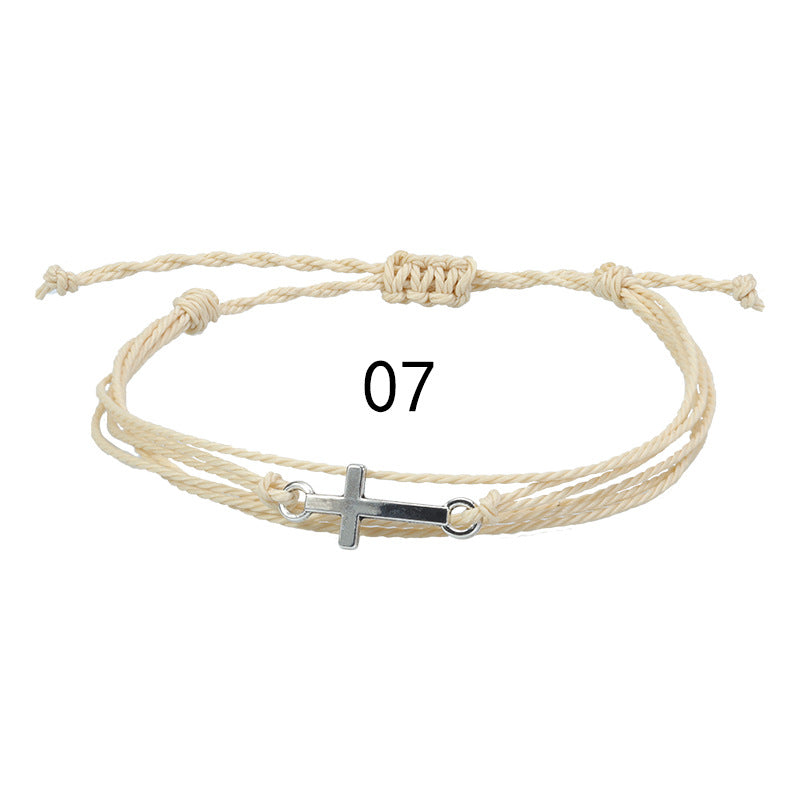 Men's and Women's Fashion Waterproof Wax Line Woven Bracelet