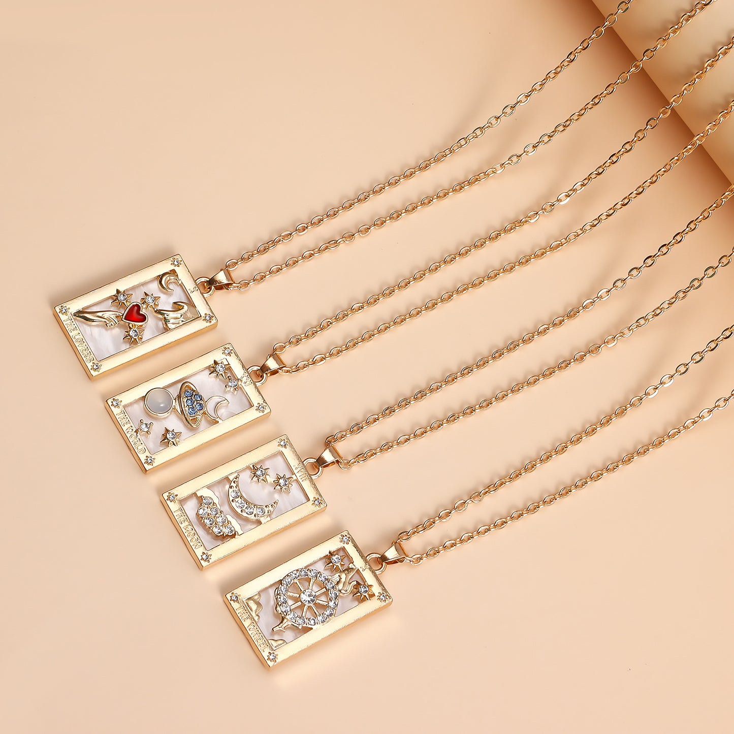 Ornament Simple Hot Girl Square Plate Necklace Female