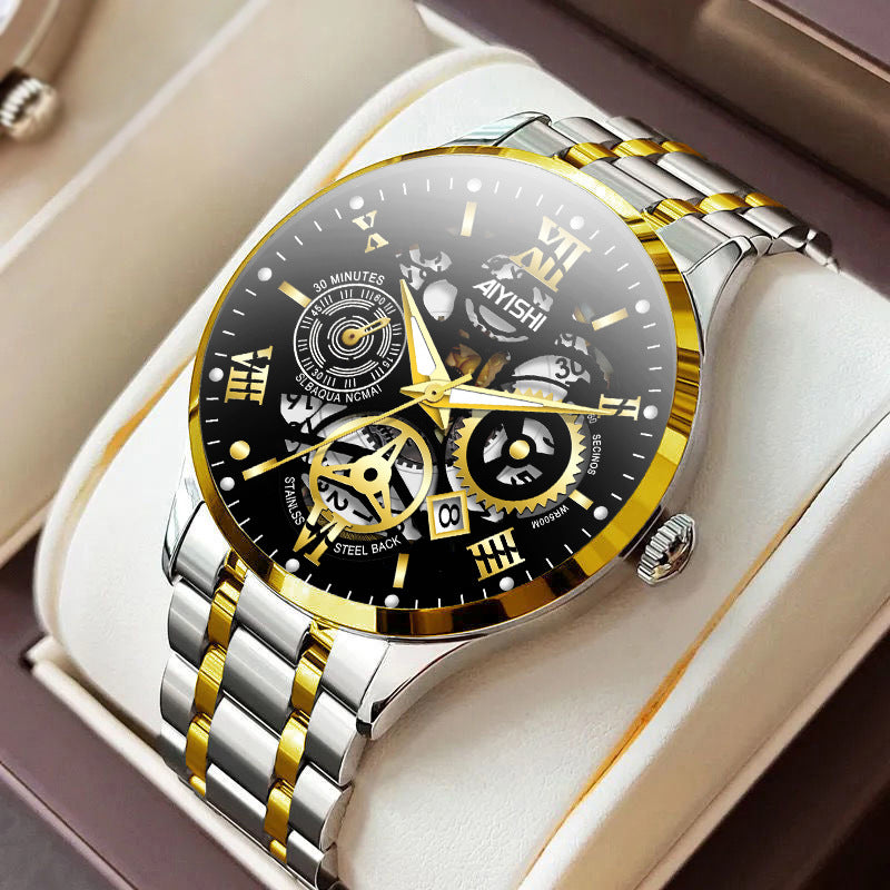 Men's Automatic Non-Mechanical Men's Watch Stainless Steel Waterproof