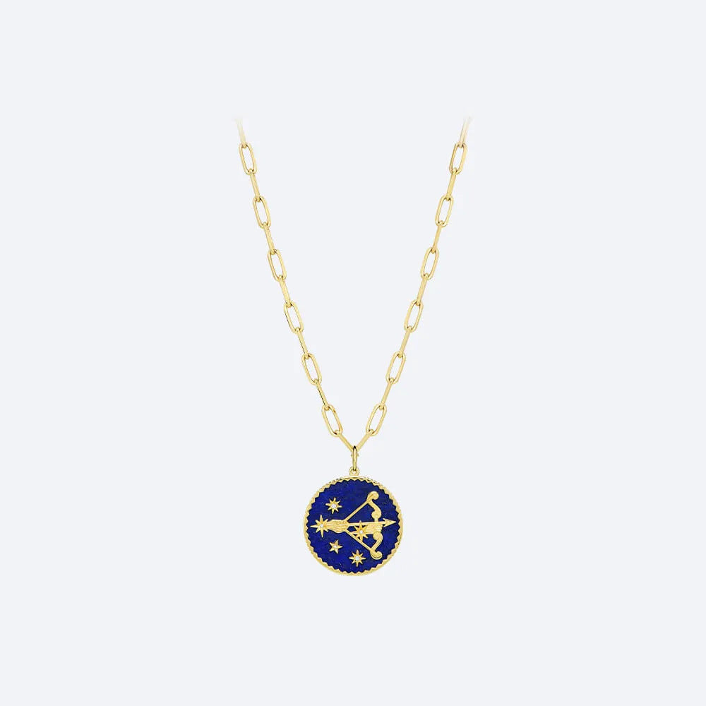 12 Constellation Gold Coin Pendant Clavicle Chain