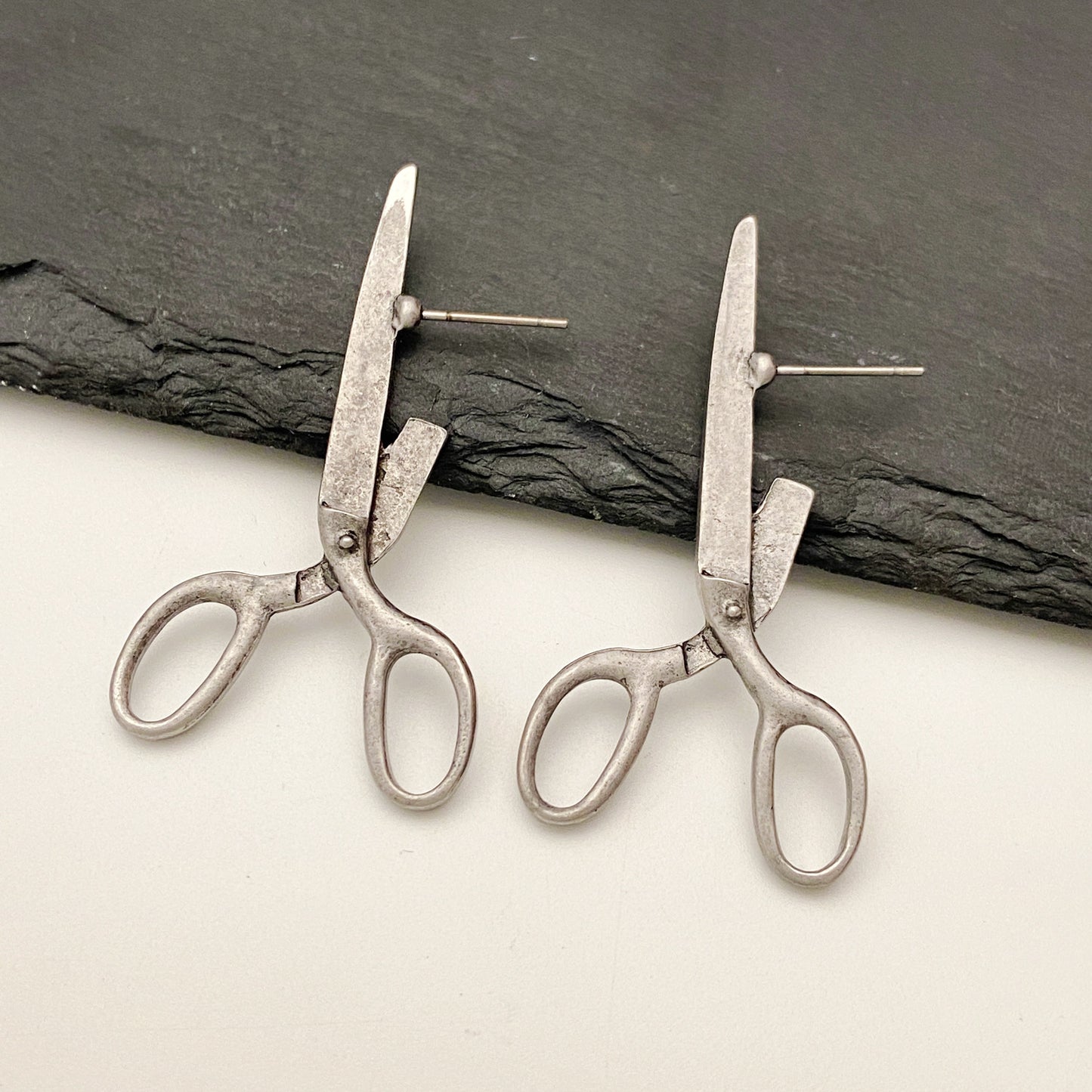 Scissors Ear Studs In Alloy Metal