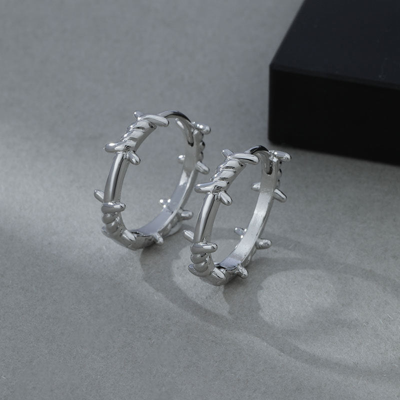 Thorn Plant Ear Clip Earrings For Men