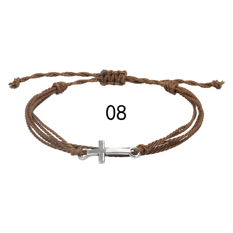 Men's and Women's Fashion Waterproof Wax Line Woven Bracelet