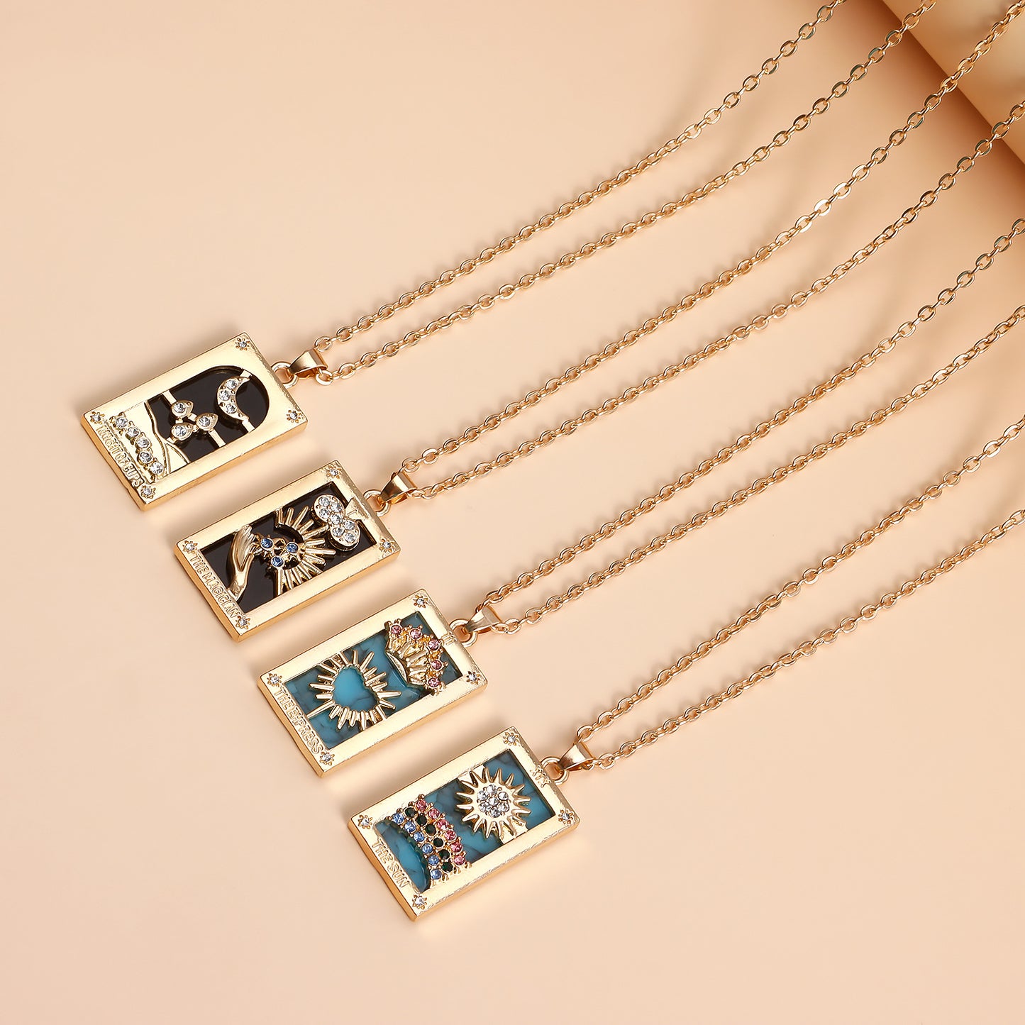 Ornament Simple Hot Girl Square Plate Necklace Female