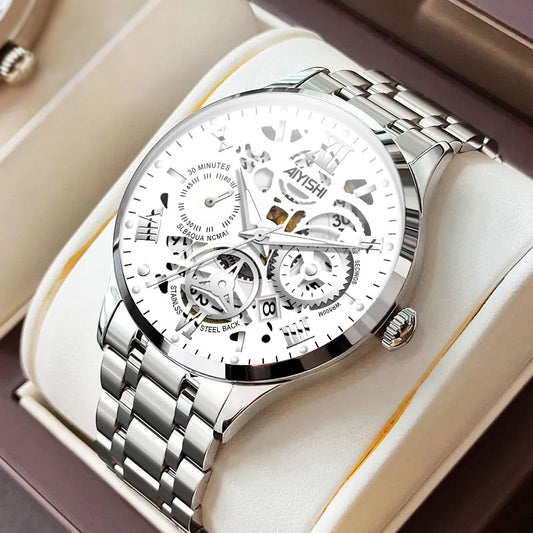 Men's Automatic Non-Mechanical Men's Watch Stainless Steel Waterproof