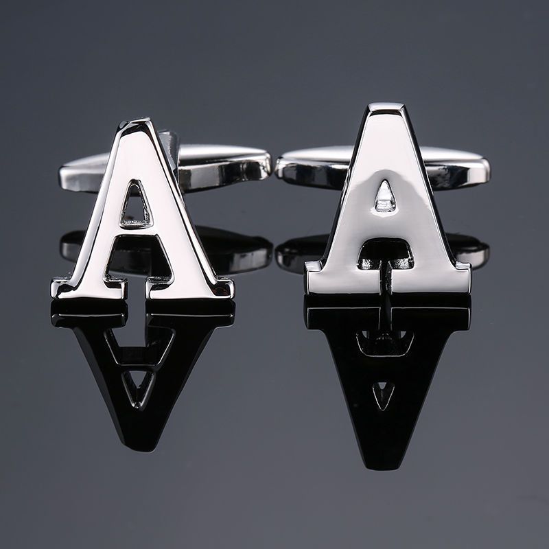 Men's French English Letter Cufflinks