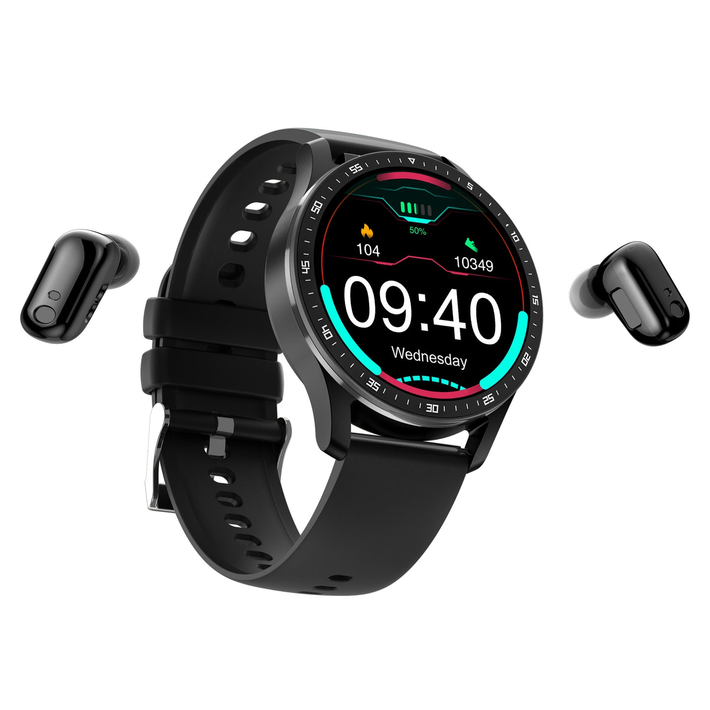 Two-In-One Tws Wireless Binaural Call Listening Music Sports Business Bracelet Smart Watch