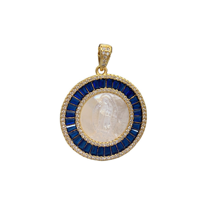 Round Lady Guadalupe Necklace Pendant