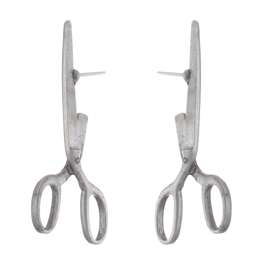 Scissors Ear Studs In Alloy Metal