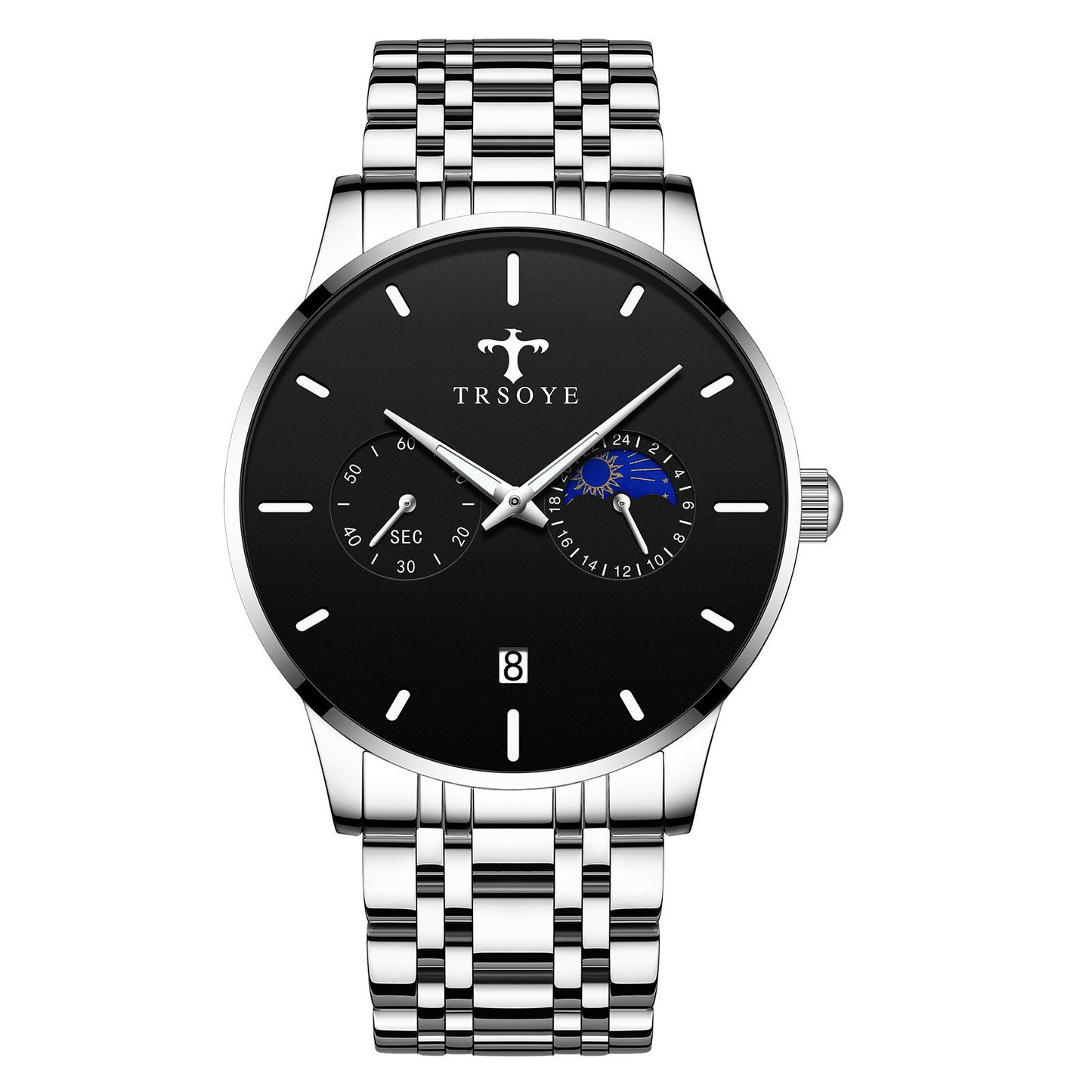 Men's Casual Waterproof Steel Belt Quartz Watch