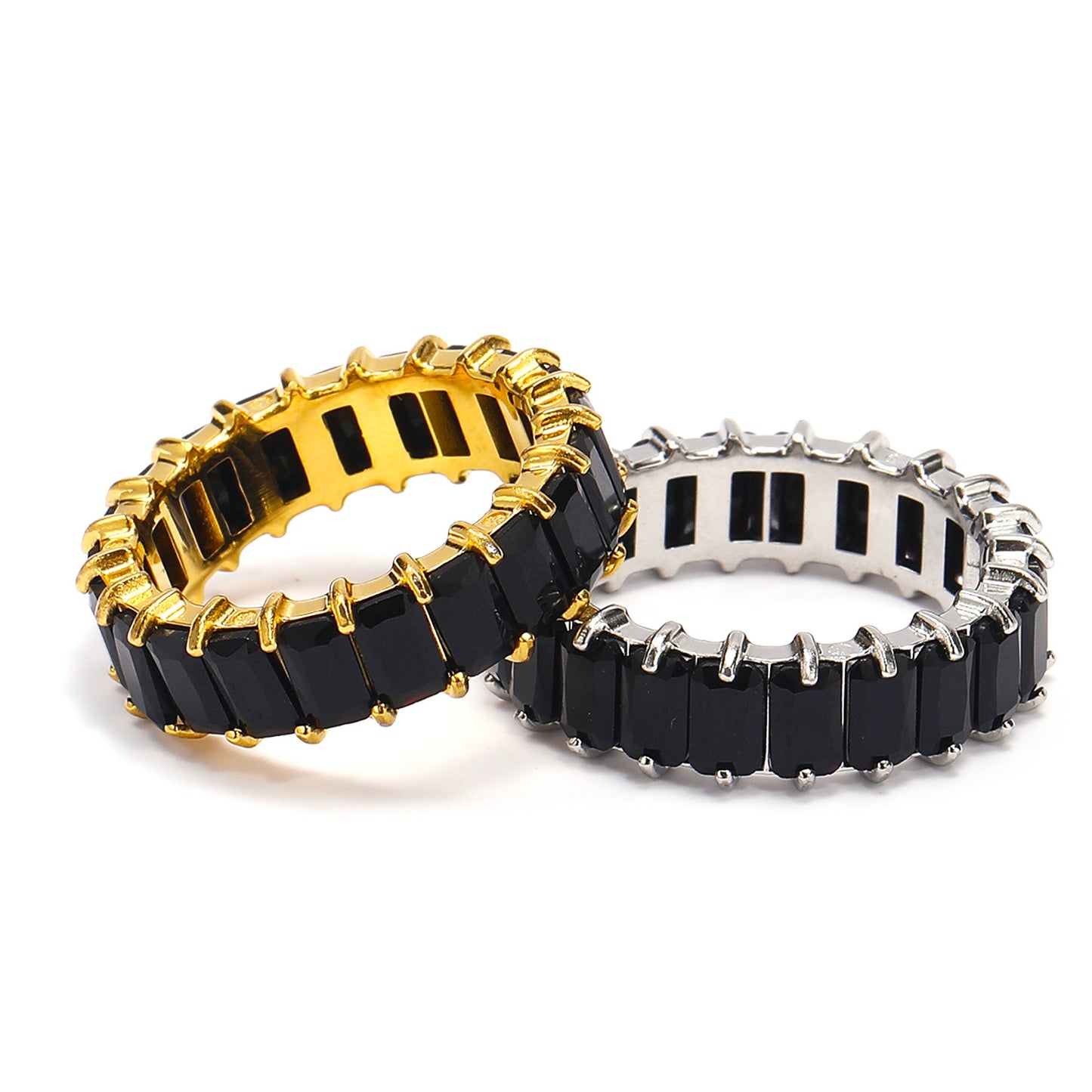 Niche Colorful Multi-Color Zircon Titanium Steel Ring