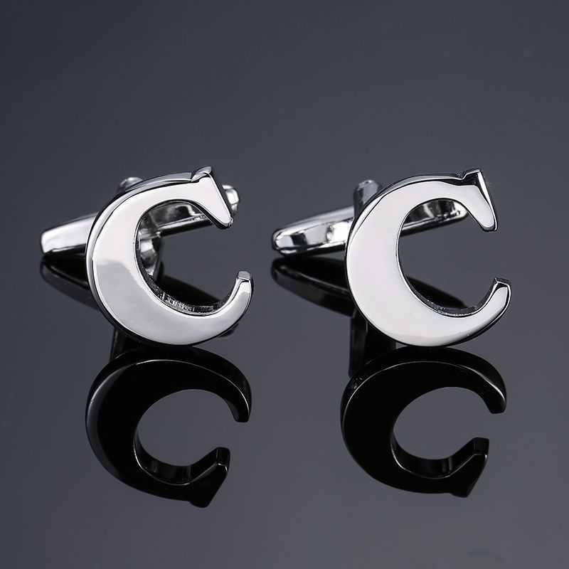 Men's French English Letter Cufflinks