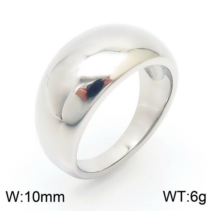 Fashion Trend Gold Glossy Titanium Steel Ring